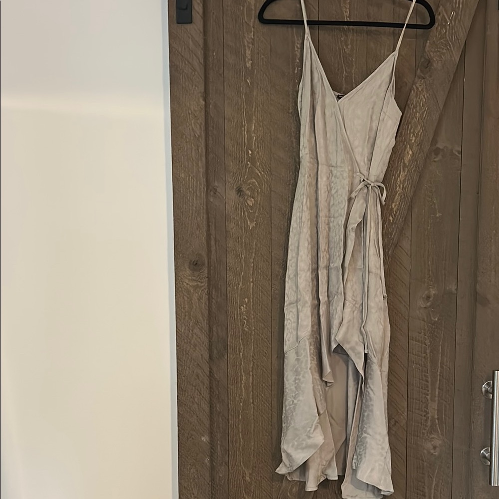 Elegant Beige Wrap Dress